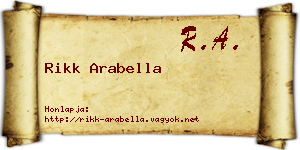 Rikk Arabella névjegykártya